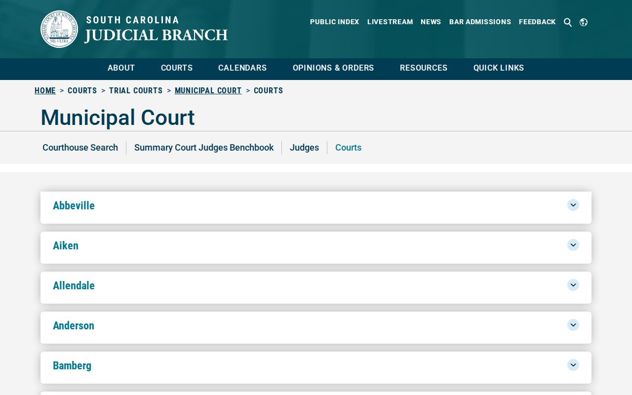 Richland County municipal warrant court directory entry