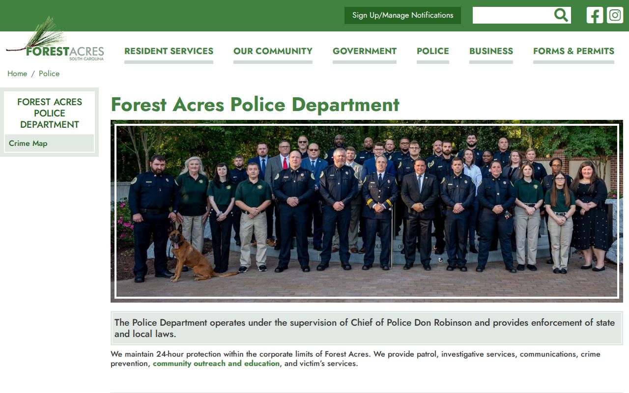 Forest Acres warrant records court inside police headquarters